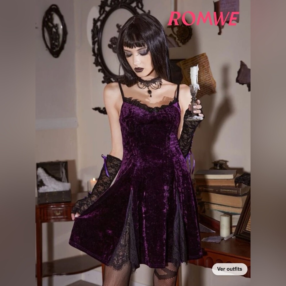 ROMWE: Purple Gothic A-Line Dress